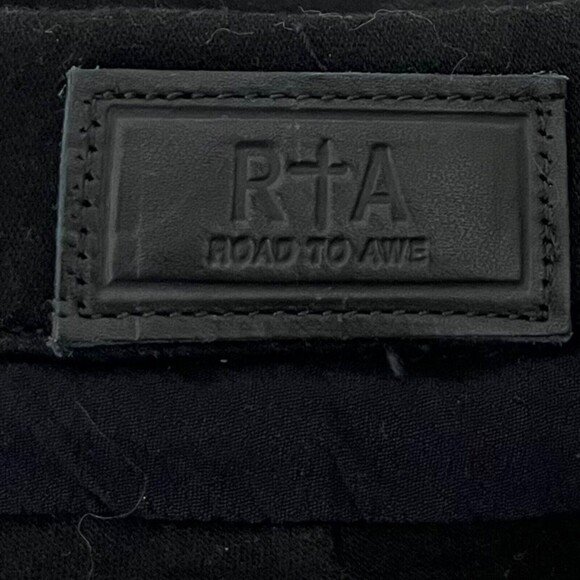 RtA NWT Skinny Jeans Black Zip Pocket Ankle Cropped Women’s XS Stretch Moto - Picture 7 of 12